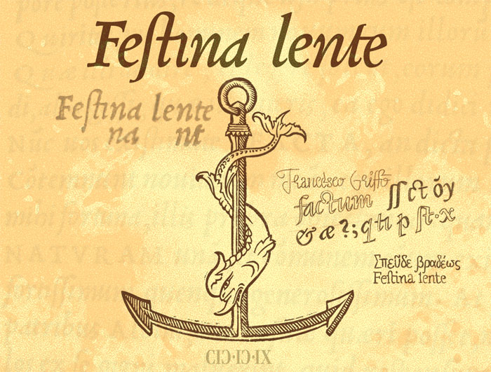 Aldus Manutius — dolphin and anchor — festina lente