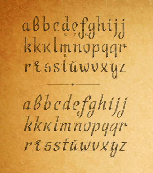 calligraphic font — ductus