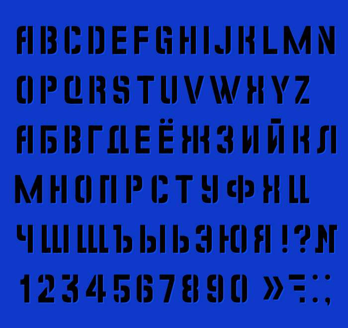 stencil font