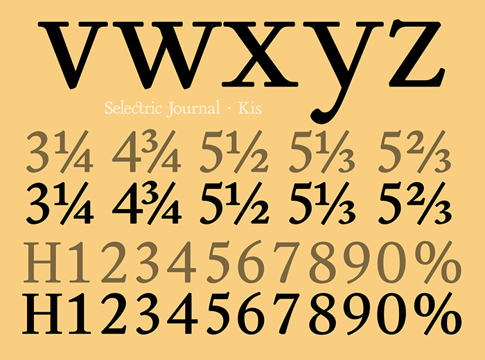 font Selectric Journal · Kis; GFS Kis; Miklós Tótfalusi Kis; Anton Janson