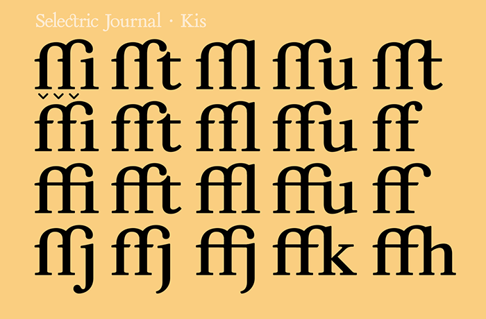 font Selectric Journal · Kis; GFS Kis; Miklós Tótfalusi Kis; Anton Janson