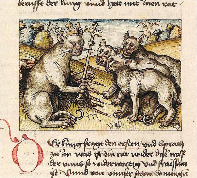 кошки в средневековой книжной миниатюре