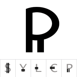 Russian rouble currency sign — double stem